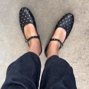 Bared Footwear - Black Mary Jane flatswith Silver Studs